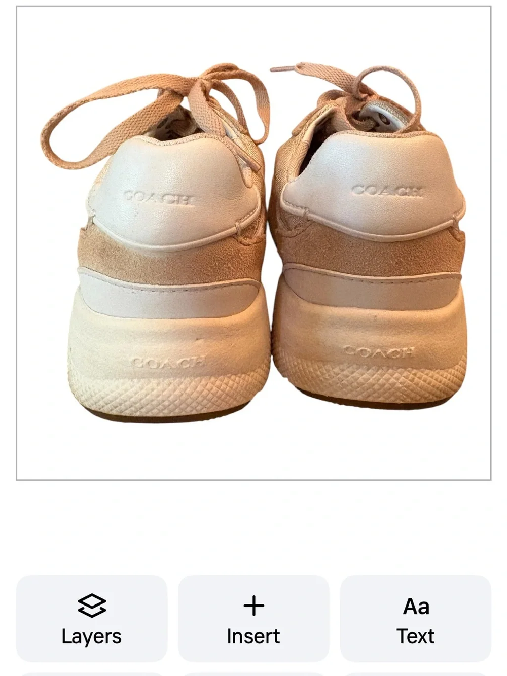 Coach Signature “C” Tan Suede and Canvas Sneakers Size 7 - Picture 6 of 10